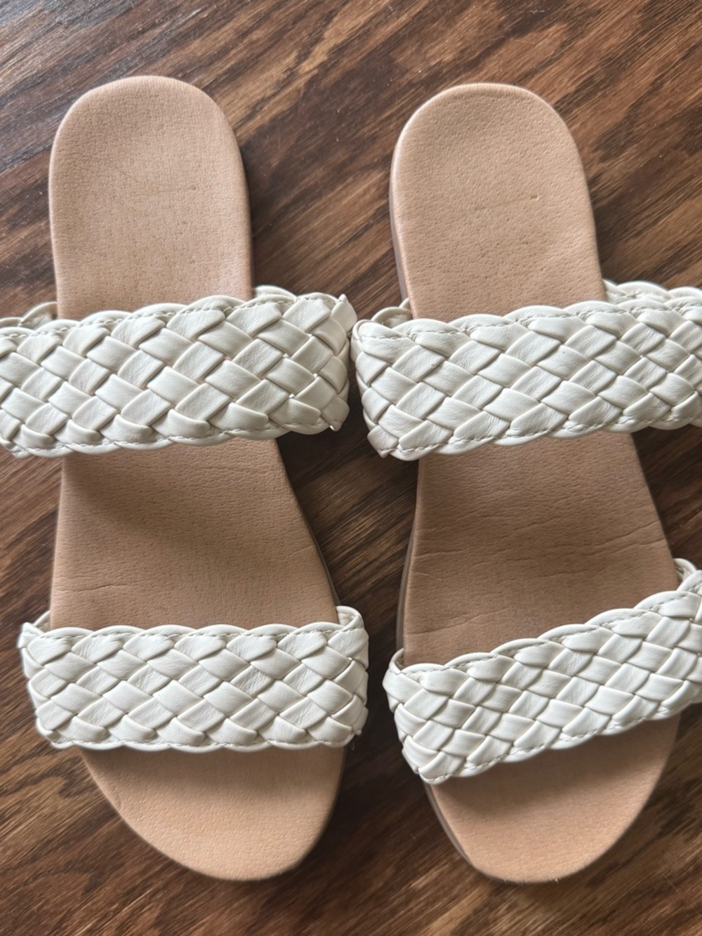 Braided Ivory Slide Sandals